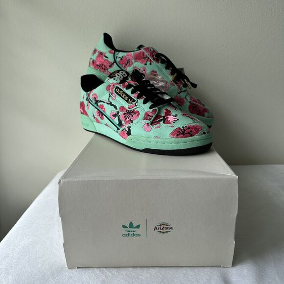 Adidas Continental 80 ARIZONA GREEN TEA FU7788 2019 Size 9 Rare Cherry Blossom - Picture 3 of 16